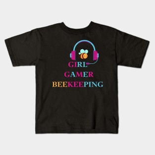 girl gamer beekeeping Kids T-Shirt